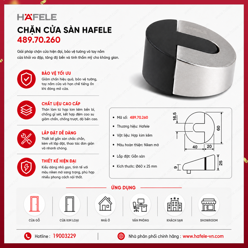 Chặn Cửa Sàn Hafele 489.70.260