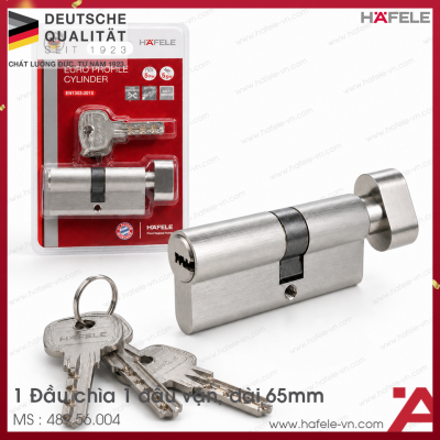 Ruột Khóa 1 Đầu Chìa 1 Đầu Vặn 71mm Hafele 489.56.004