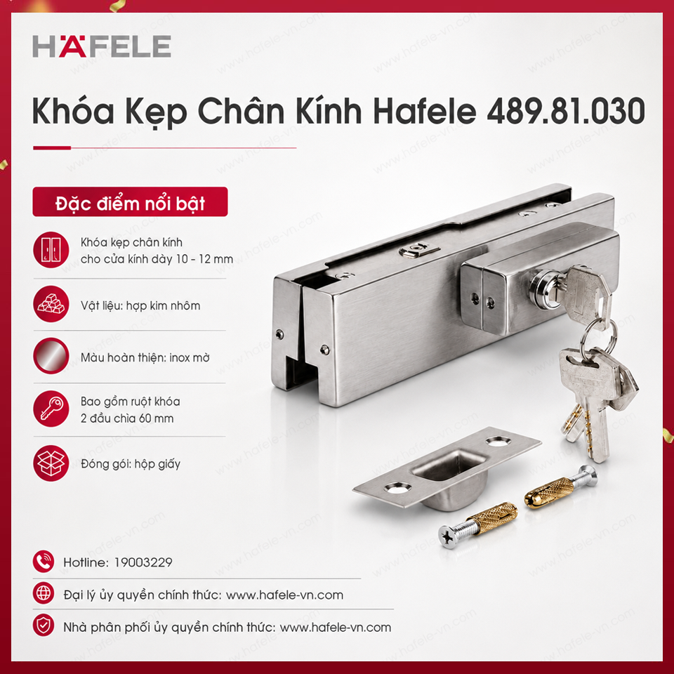 Khóa Kẹp Chân Kính Hafele 489.81.030