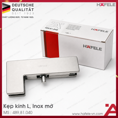 Kẹp Kính Chữ L Inox Mờ Hafele 489.81.040