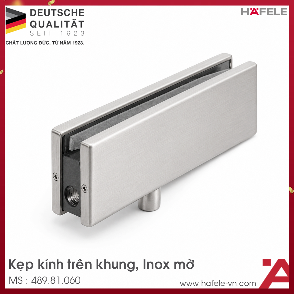 Kẹp Kính Trên Khung Inox Mờ Hafele 489.81.060