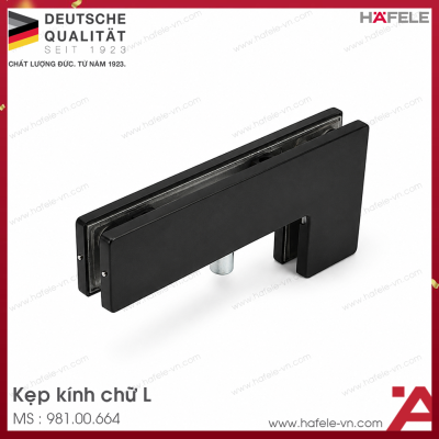 Kẹp Kính Chữ L Màu Đen 120Kg Hafele 981.00.664