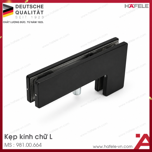 Kẹp Kính Chữ L Màu Đen 120Kg Hafele 981.00.664