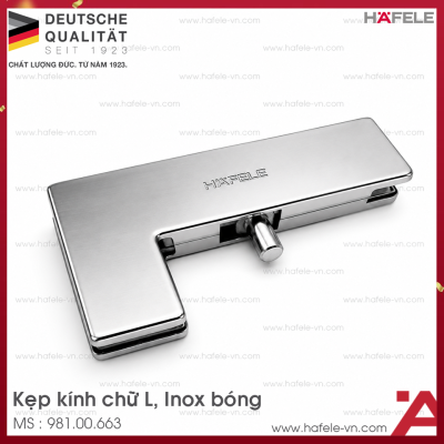 Kẹp Kính Chữ L Inox Bóng Hafele 981.00.663