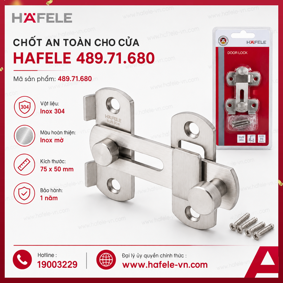 Chốt An Toàn Cho Cửa Hafele 489.71.680