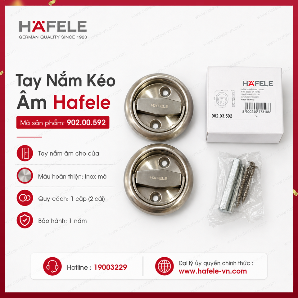 Tay Nắm Kéo Âm Hafele 902.00.592