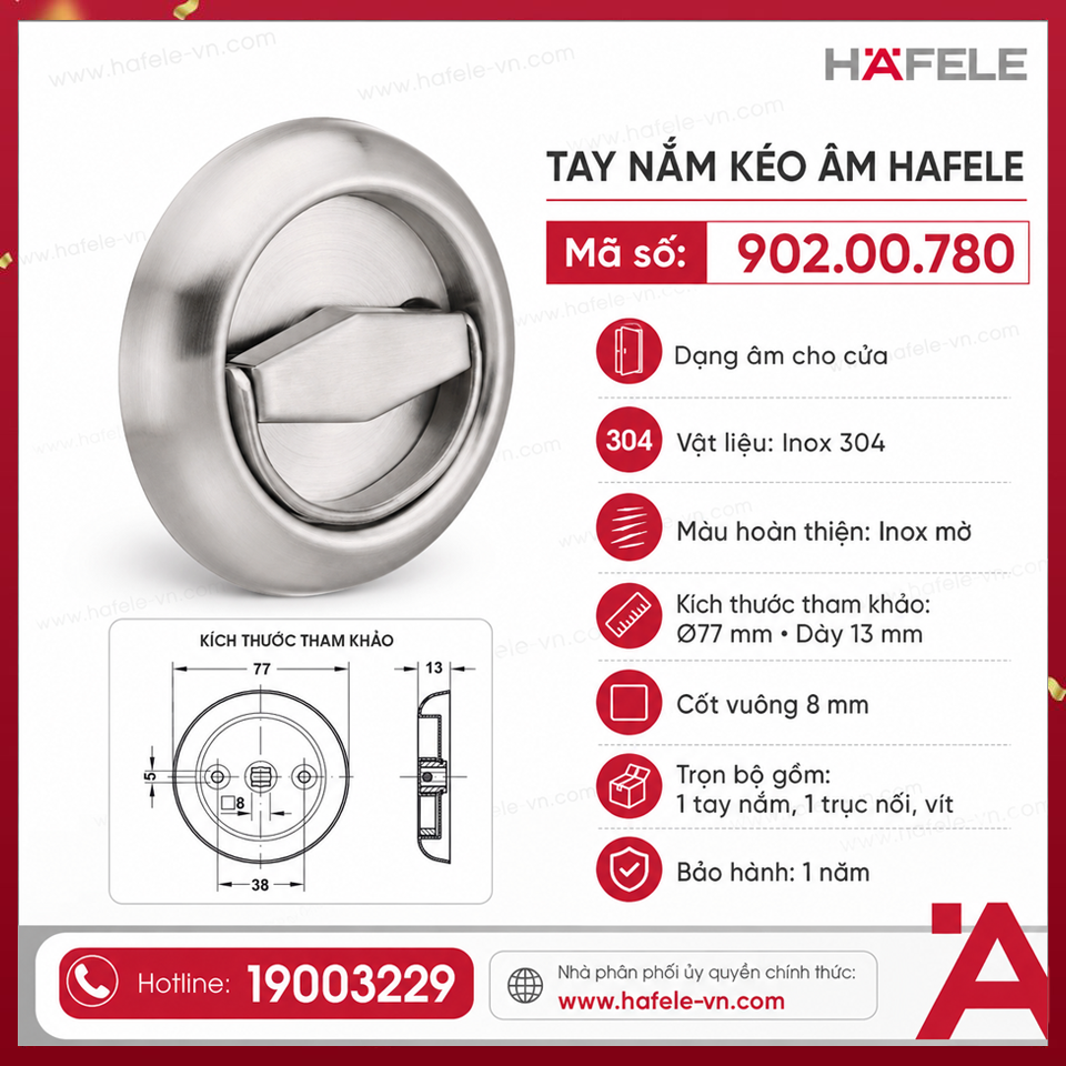 Tay Nắm Kéo Âm Hafele 902.00.780