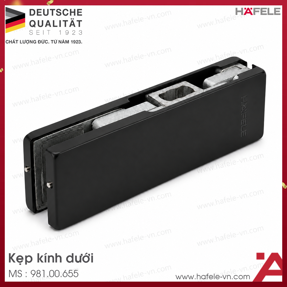 Kẹp Kính Dưới Đen Mờ Hafele 981.00.655