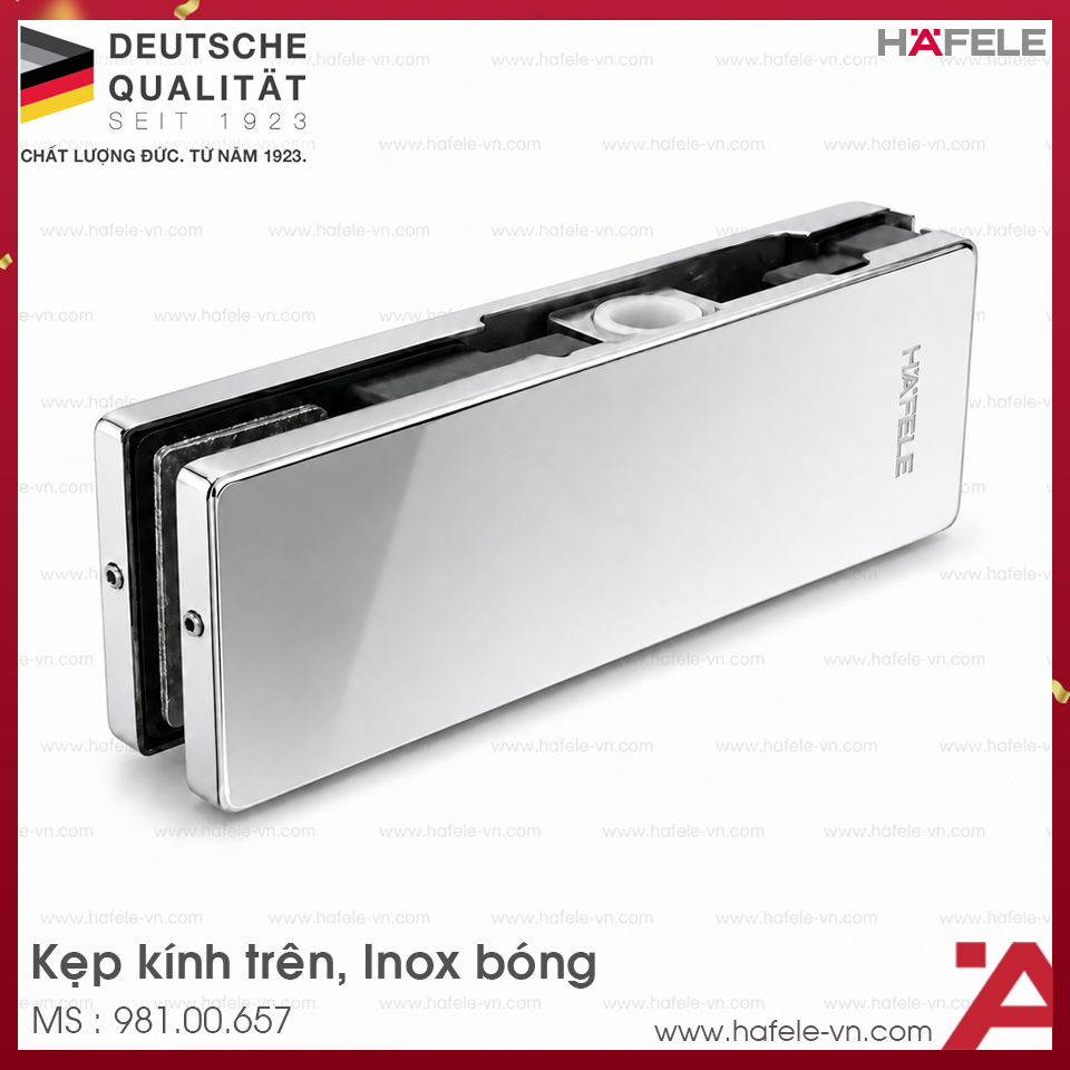 Kẹp Kính Trên Inox Bóng Hafele 981.00.657