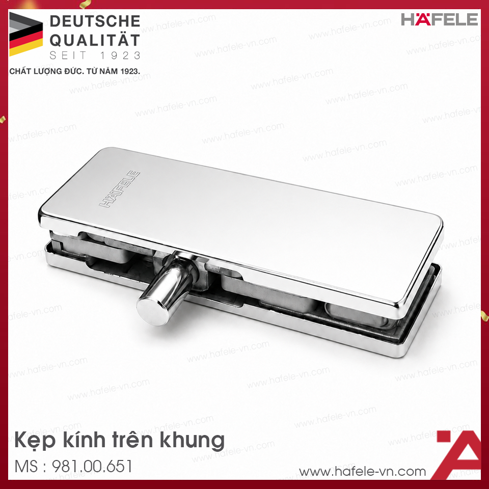 Kẹp Kính Trên Khung Inox Bóng Hafele 981.00.651