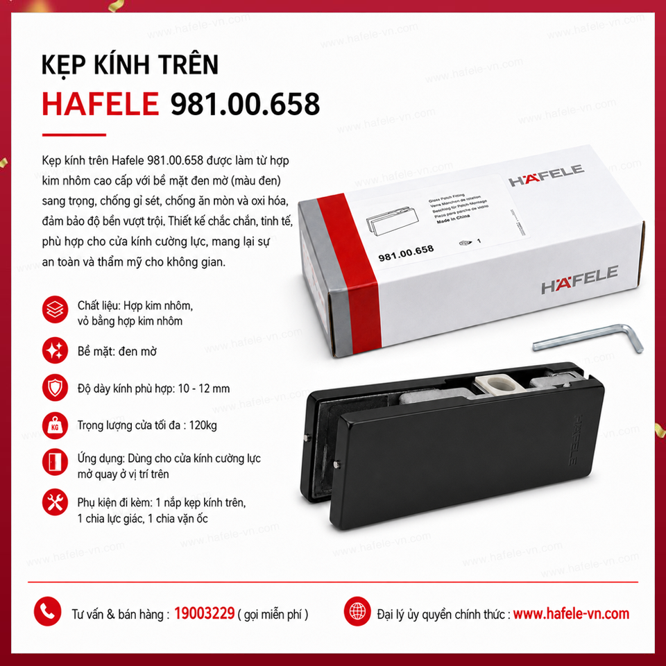 Kẹp Kính Trên Hafele 981.00.658