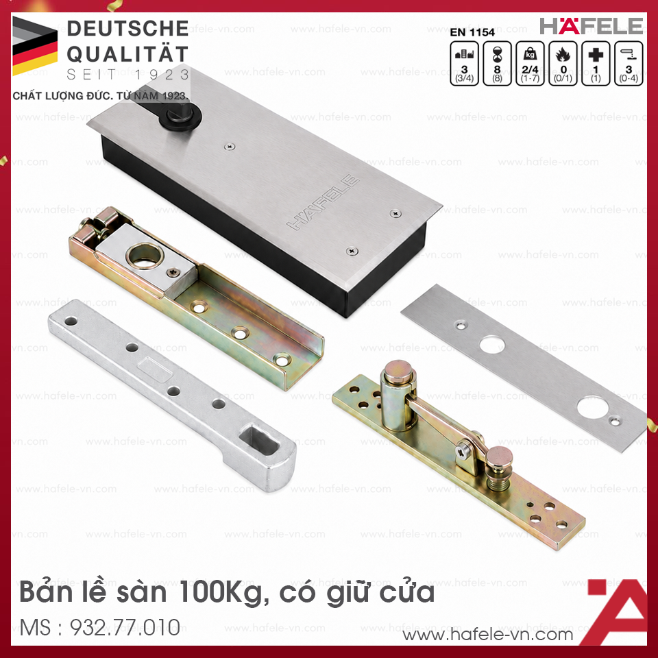 Bản Lề Sàn EN3 Tải Trọng 100Kg Hafele 932.77.010