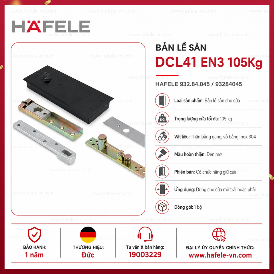 Bản Lề Sàn DCL41 EN3 105Kg Hafele 932.84.045