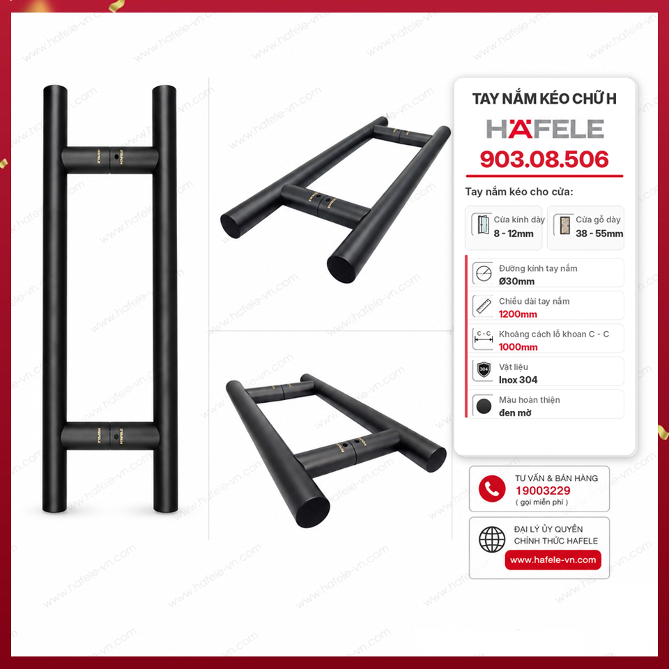 Tay Nắm Kéo Chữ H Dài 1200mm Hafele 903.08.506