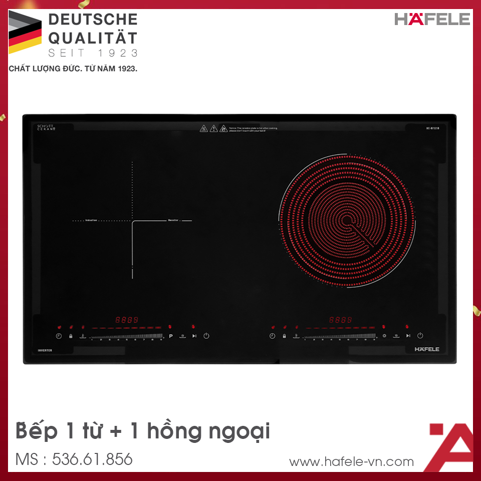 Bếp Điện Từ Kết Hợp 2 Vùng Nấu HC-H7321B Hafele 536.61.856