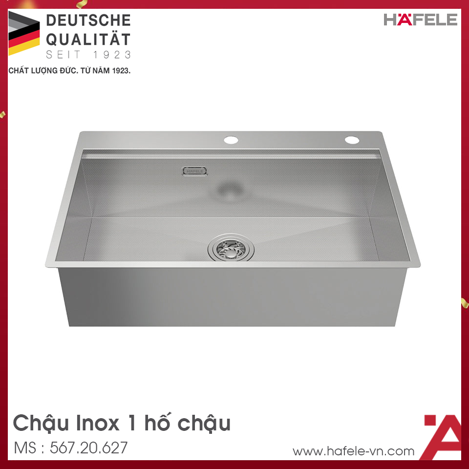 Chậu Rửa Chén Inox HS24-SSN1S-7650 Hafele 567.20.627