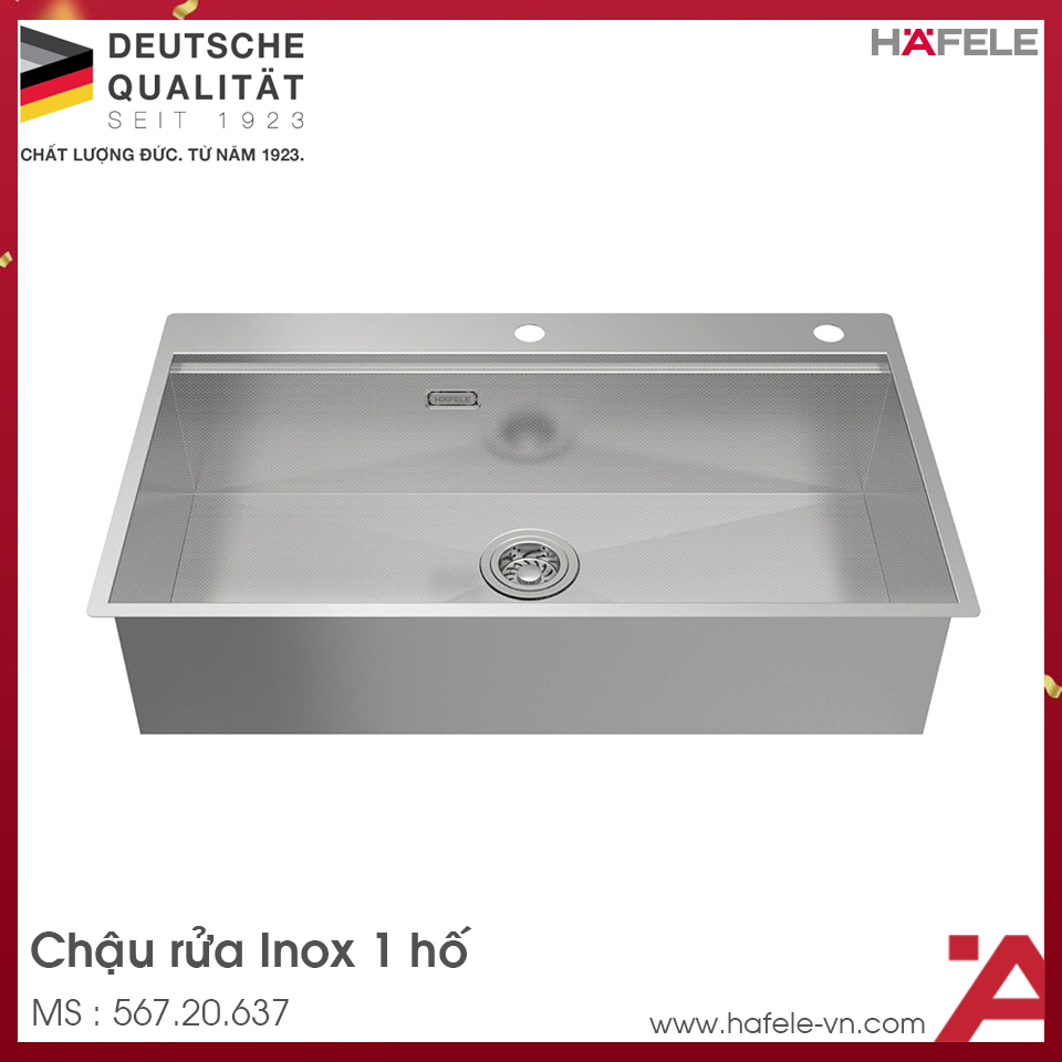 Chậu Rửa Chén Inox HS24-SSN1S-8650 Hafele 567.20.637