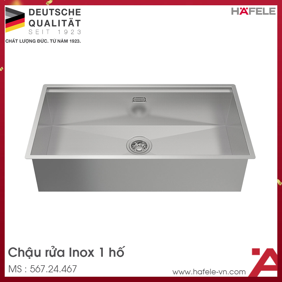 Chậu Rửa Chén Inox HS24-SSN1S-7644 Hafele 567.24.467