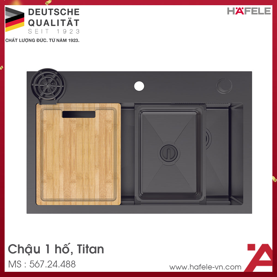 Chậu Rửa Chén Bát Inox WF R10 HS25-SSN1S-8052 Hafele 567.24.488