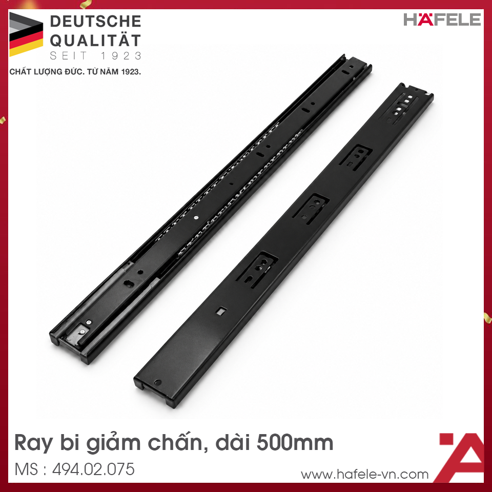 Ray Bi Giảm Chấn 500mm Hafele 494.02.075