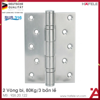 Bản Lề Lá 2 Vòng Bi 80Kg Hafele 926.20.122