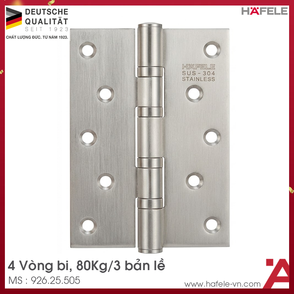 Bản Lề Lá 4 Vòng Bi 80Kg Hafele 926.25.505