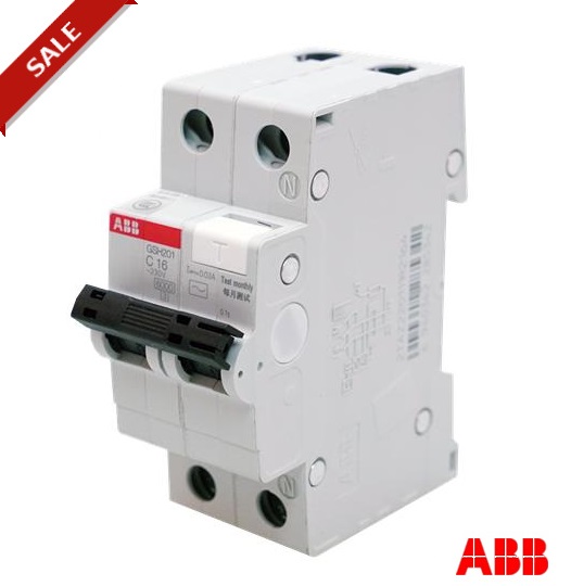 RCBO ABB 1P+N 63A 30mA 6kA, loại GSH201 AC-C63/0.3