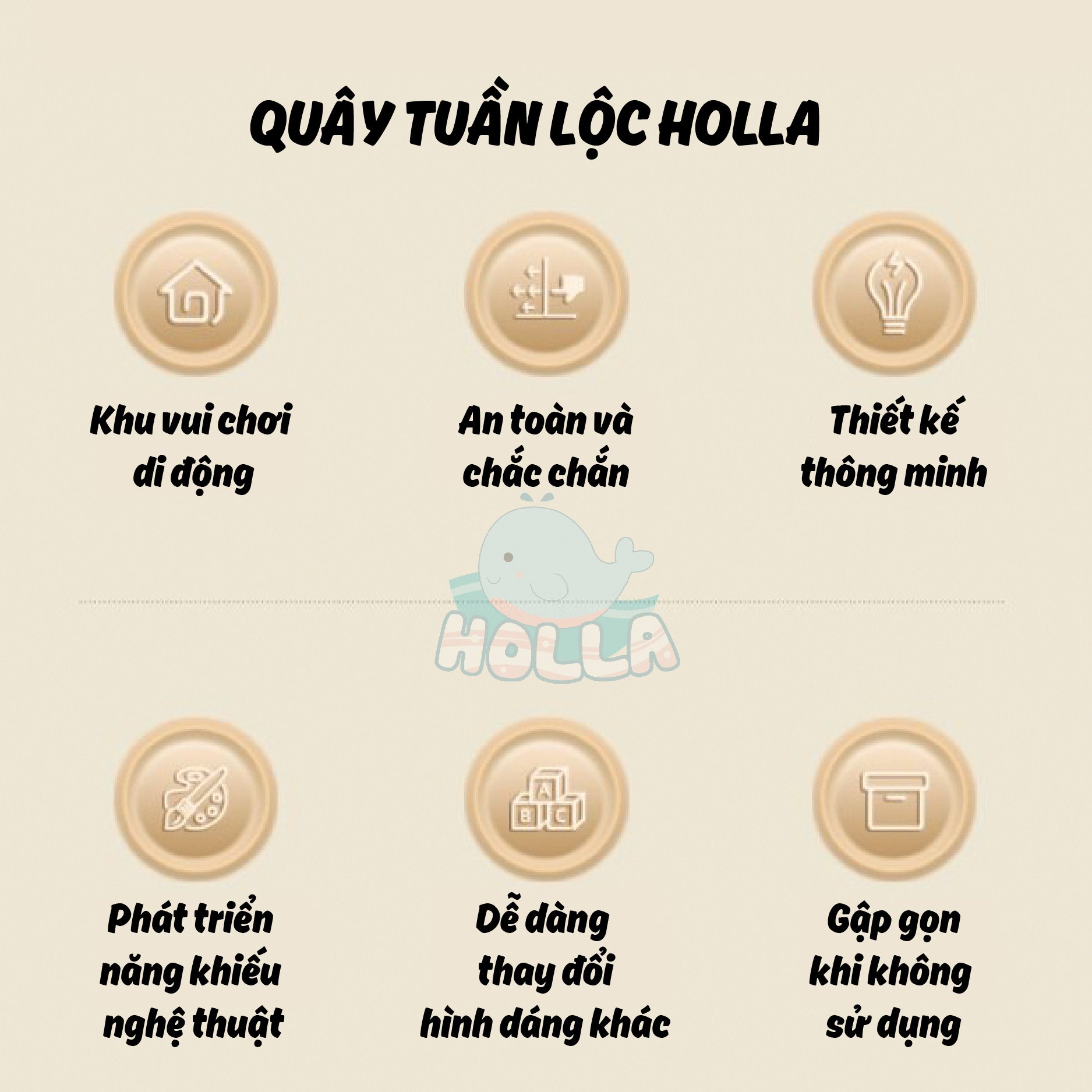 Quây Tuần Lộc trơn Holla dễ dàng thay đổi dình dáng