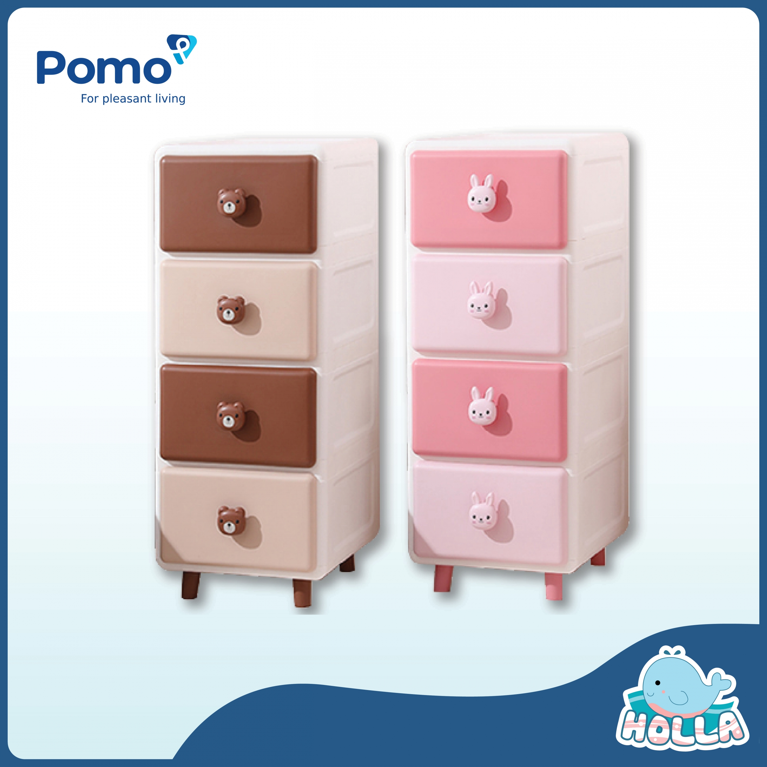 TỦ ĐA NĂNG ĐỒ GẤU THỎ HOLLA 3-4-5 TẦNG