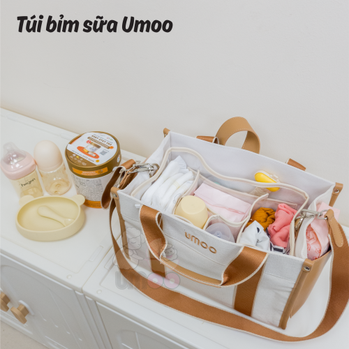 Túi bỉm sữa Umoo UM-06191 / Túi bỉm sữa chia ngăn Umoo UM-06192