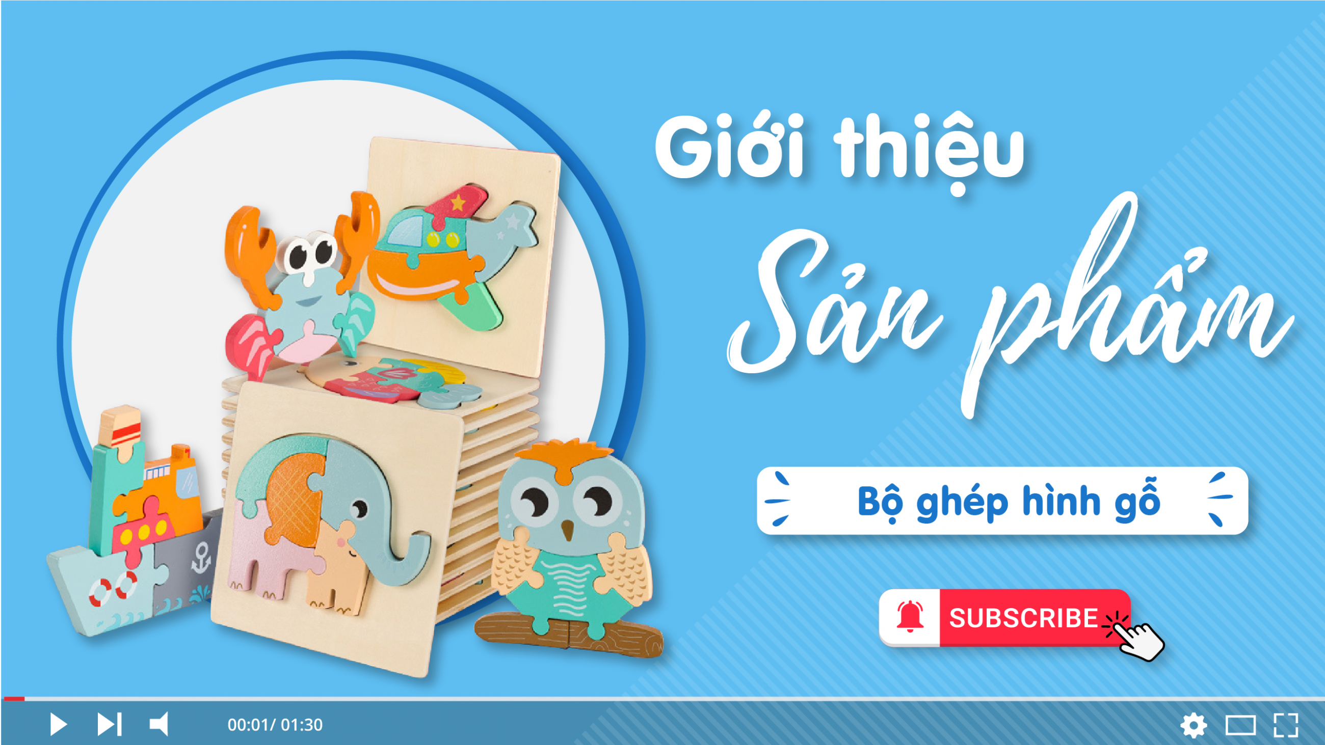 Bộ ghép hình gỗ Pomo cho bé yêu