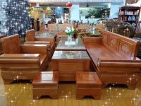Bộ bàn ghế sofa Pháo đối gỗ sồi