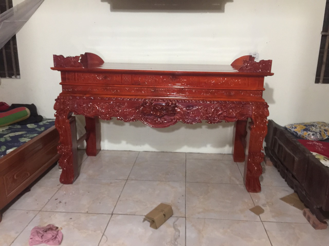 Sập thờ gỗ thông đức nhập khẩu