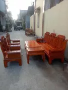 Bộ bàn ghế Âu Á Hộp Chương Voi gỗ lim