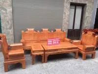 Bộ bàn ghế Âu Á Hộp Chương Cuốn Thư gỗ sồi