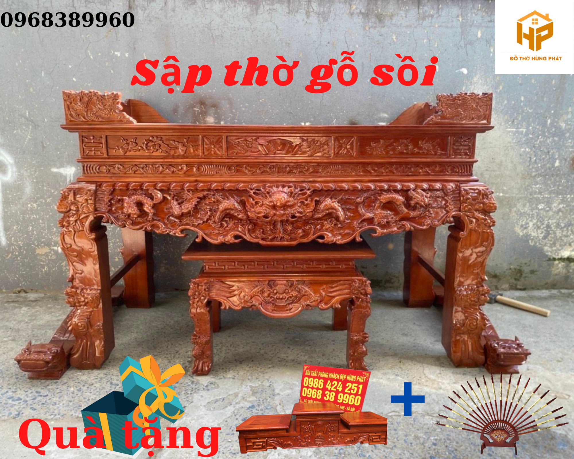 Sập thờ gỗ sồi nga