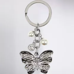Diamanté Butterfly Keyring