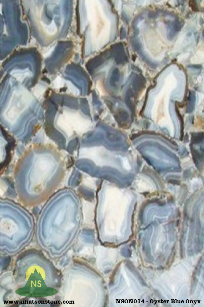 Đá Xuyên Sáng Onyx NSON017 - Oyster Blue Onyx