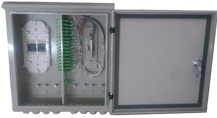 Hộp phối quang ngoài trời đủ phụ kiện vỏ thép sơn tĩnh điện ODF 24FO