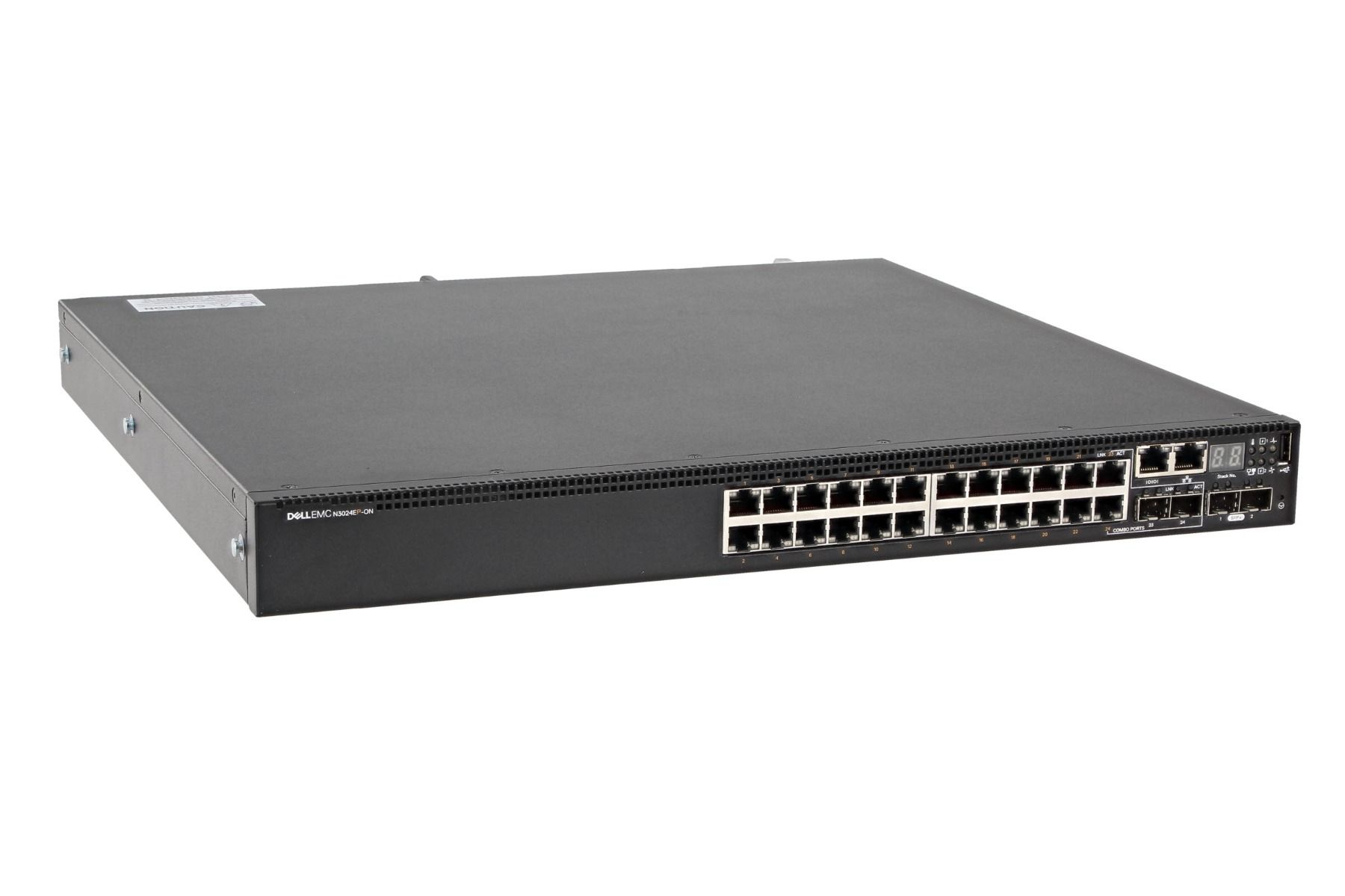 N3024EP-ON Dell EMC PowerSwitch 24 Ports PoE+, 2x SFP+ 10GbE, 2xGbE SFP combo