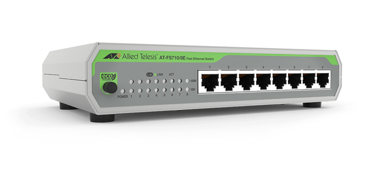 AT-FS710/8E Allied Telesis 8-port 10/100TX switch, external PSU