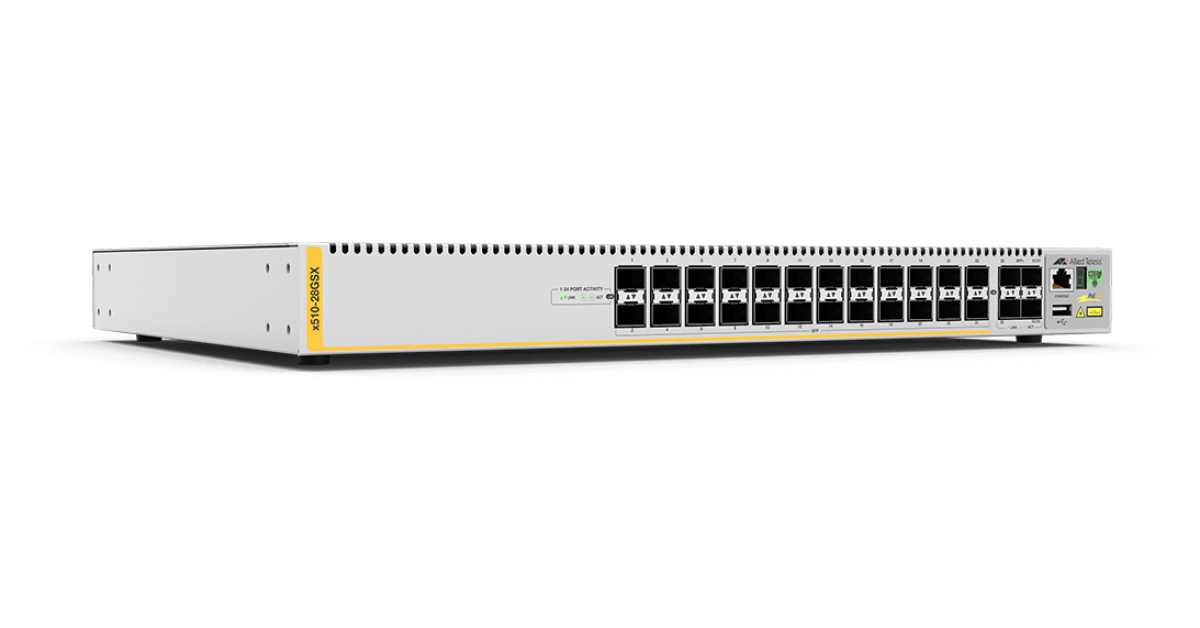 Switch quang Allied T0-28GSX-80 Switch quang Allied Telesis 24 Ports SFP, 4 SFP+ Uplink, 2 DC PSU