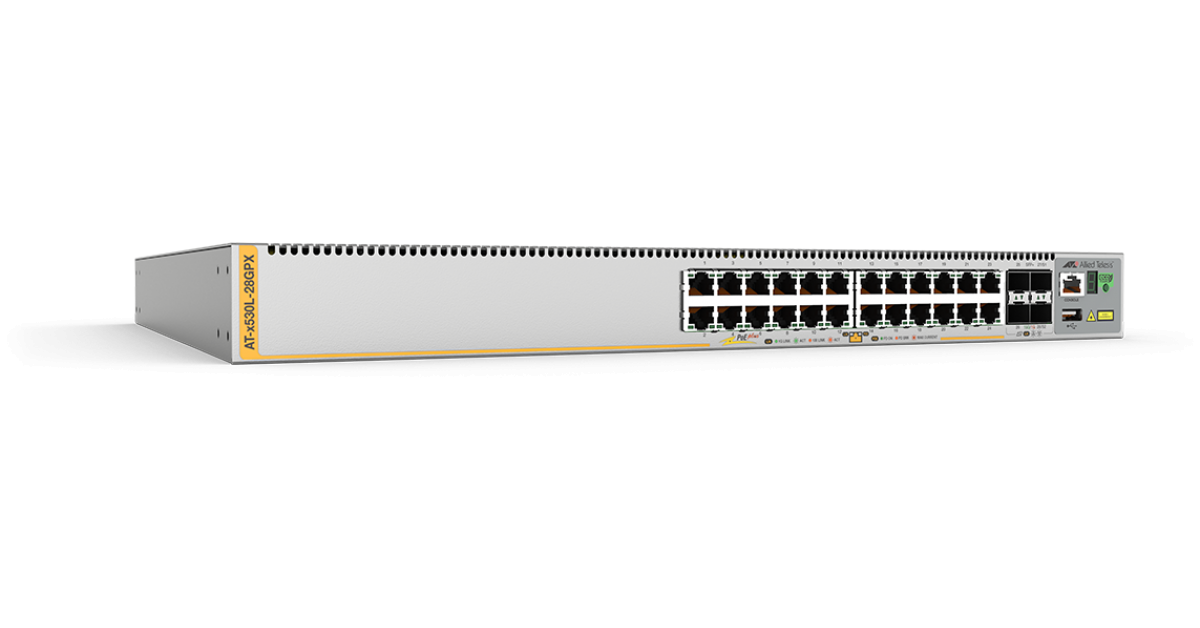 AT-x530L-28GPX Switch Allied Telesis 24 Ports PoE+ stackable, 4 Ports SFP+ Uplink