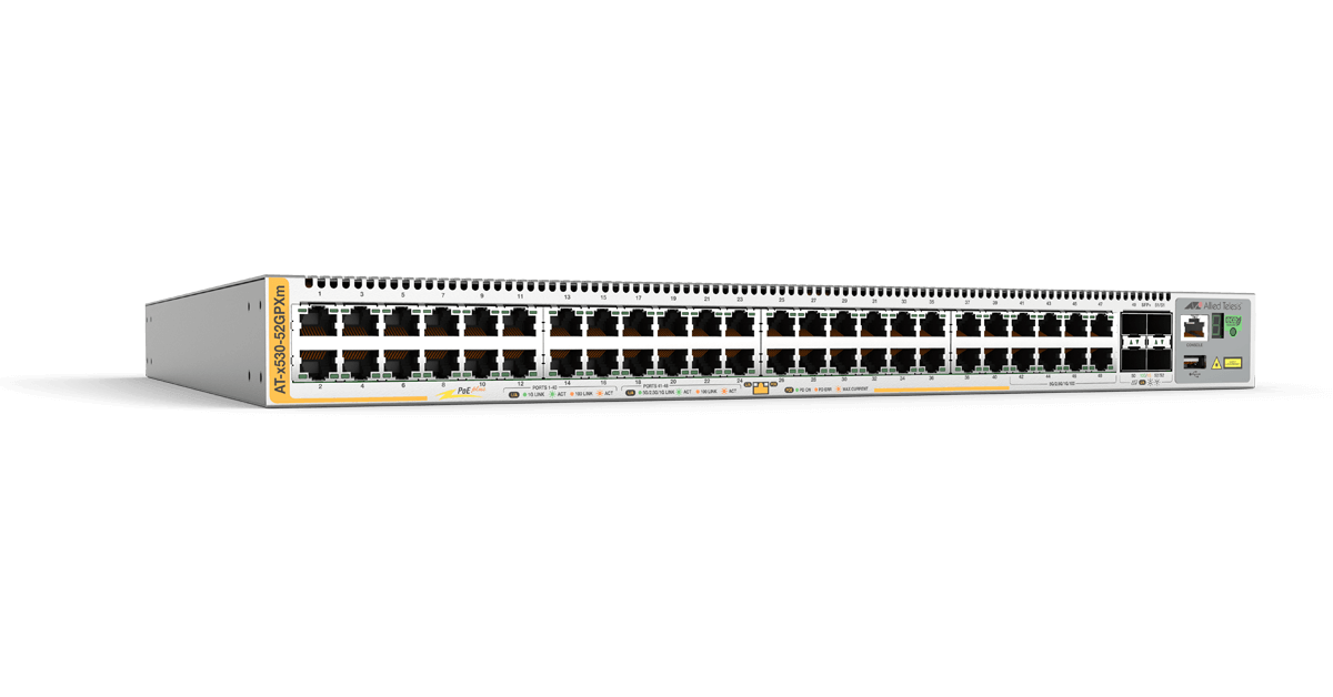AT-x530-52GPXm Allied Telesis 40 Ports GE, 8 Ports mGig PoE+ stackable, 4 SFP+ ports