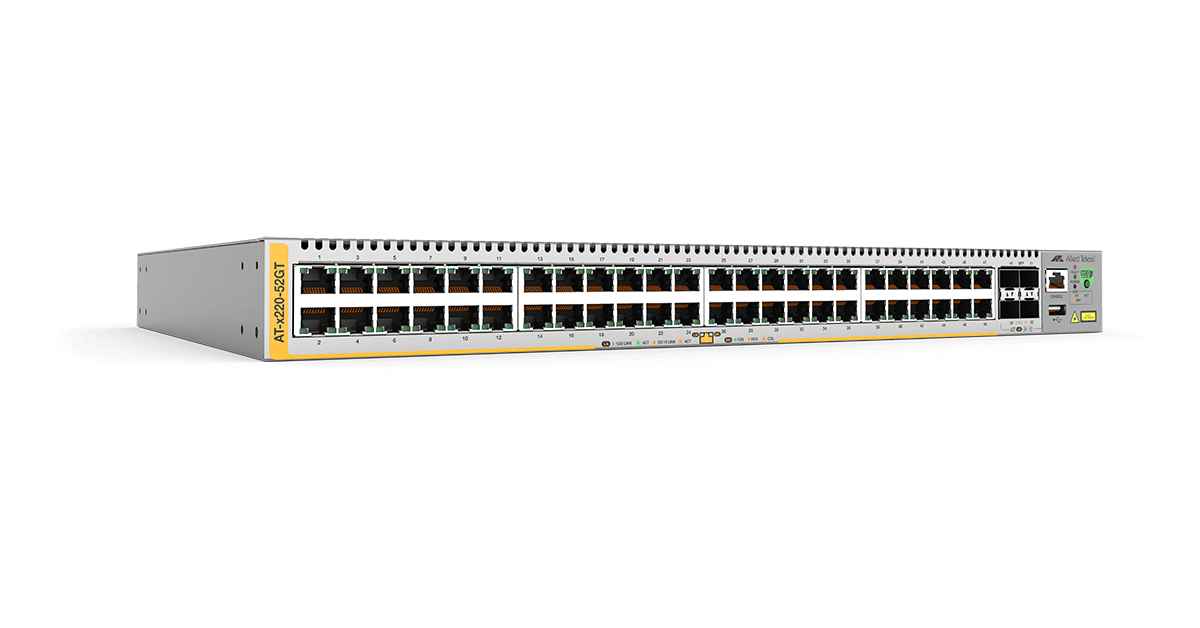 AT-x220-52GT Switch Layer 3 Allied Telesis 48 Ports 10/100/1000T, 4 SFP Uplink Ports