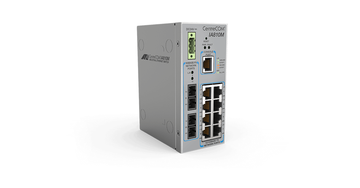 AT-IA810M Allied Telesis 8 Ports FE, 2 100BASE-FX(SC) ports Industrial Managed Switch