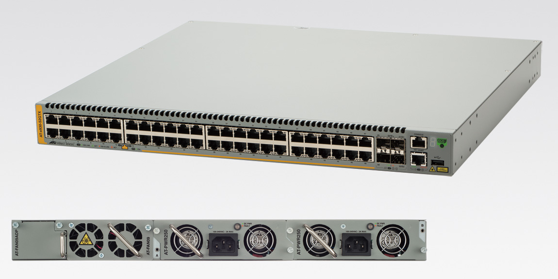 AT-x930-52GTX-00 Allied Telesis 48 Ports 10/100/1000T stackable, 4 SFP+ ports