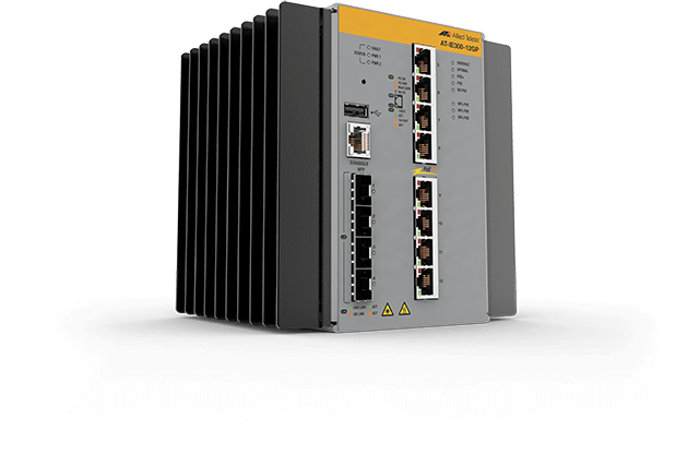 Allied Telesis 8 Ports GE, 4 SFP Slot, Industrial Ethernet, Layer 3 Switch, Hi-PoE Support