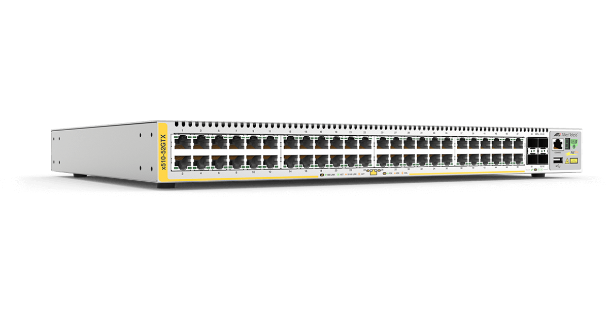 AT-x510-52GTX Switch Allied Telesis 48 Ports 10/100/1000T stackable with 4 SFP+ ports