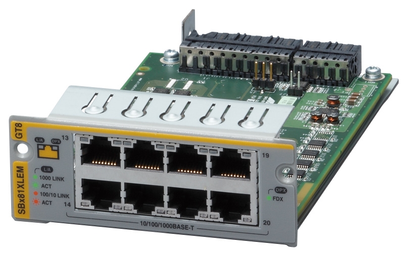 AT-SBx81XLEM/GT8 Allied Telesis 8 Ports 1G RJ45 Expansion Module
